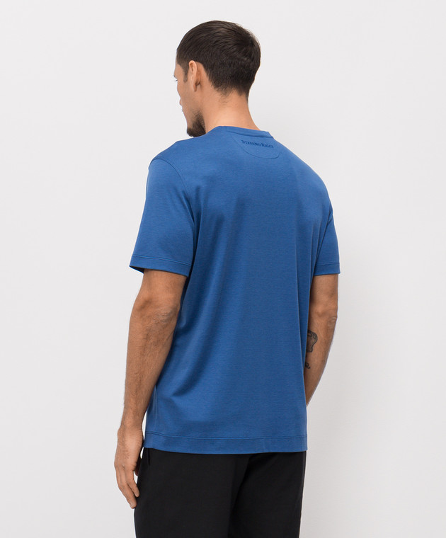 Stefano Ricci Синя футболка з шовком MVH6100140KATBP зображення 3