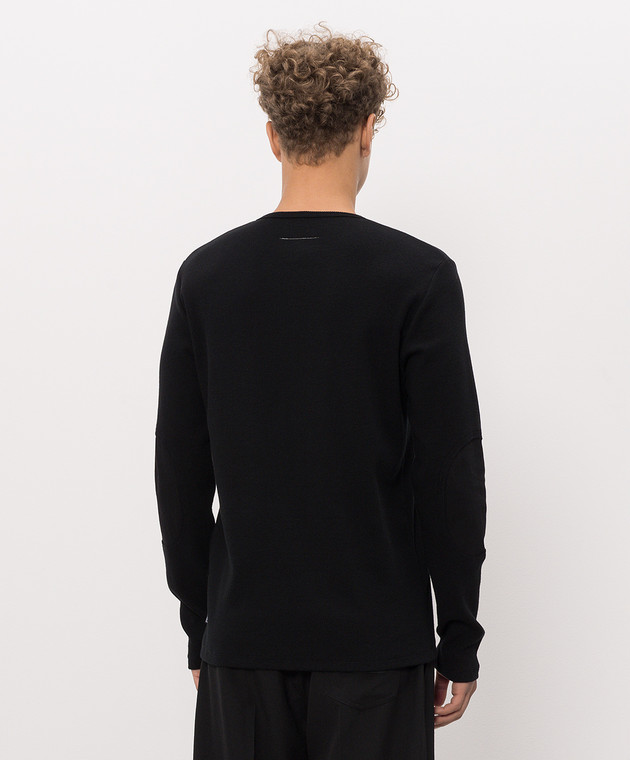 Maison Margiela MM6 Черный лонгслив с шерстью SH0NH0025M20122 изображение 4