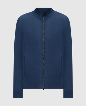 Canali Синий кардиган с хлопком MK02054C1159