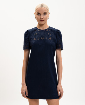 Twinset Синя сукня міні з льоном 261TP2310