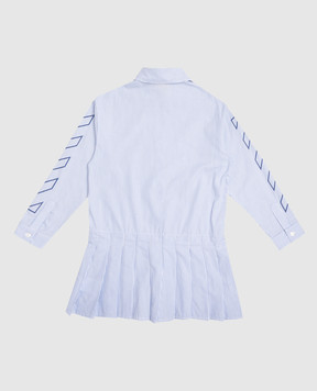 Off-White Дитяча блакитна сукня-сорочка в клітинку 44GDB06IF5F001