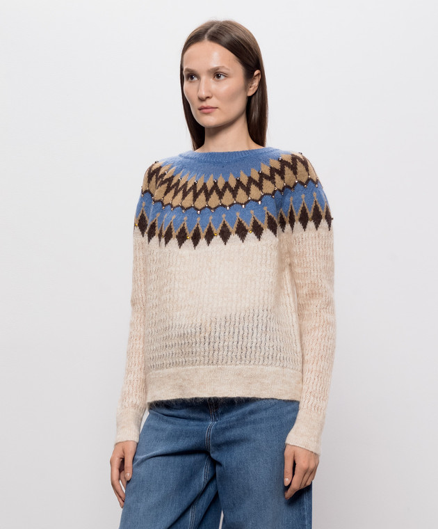 Twinset Бежевий светр з вовною 262AQ3020 зображення 3