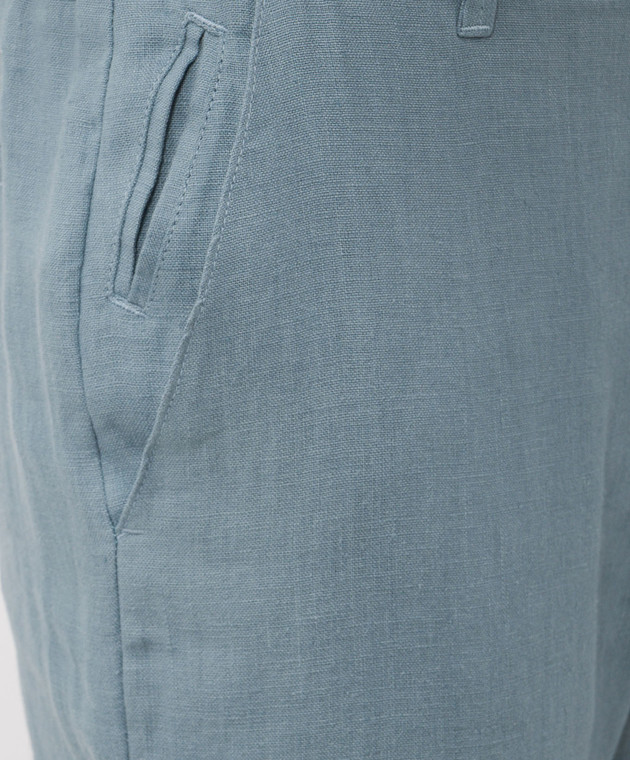 Trussardi Голубые брюки из льна P719M000113NMP313T38 изображение 5