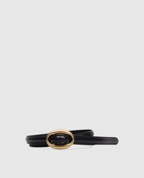 Saint Laurent Чорний шкіряний пояс Oval 756409AACJG