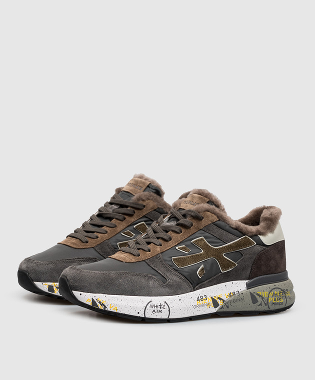 Premiata Серые комбинированные кроссовки Mick на меху MICK8432M изображение 2