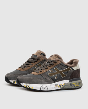 Premiata Сірі комбіновані кросівки Mick на хутрі MICK8432M