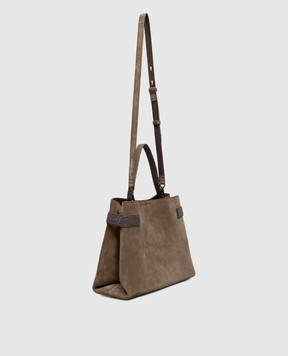 Brunello Cucinelli Коричневая замшевая сумка Essence MBDLD2503P
