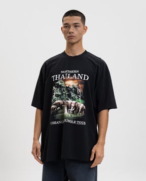 Vetements Чорна футболка Northern Thailand ME76TR241Bm