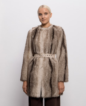 Twinset Бежевое пальто с градиентом 262TP2241