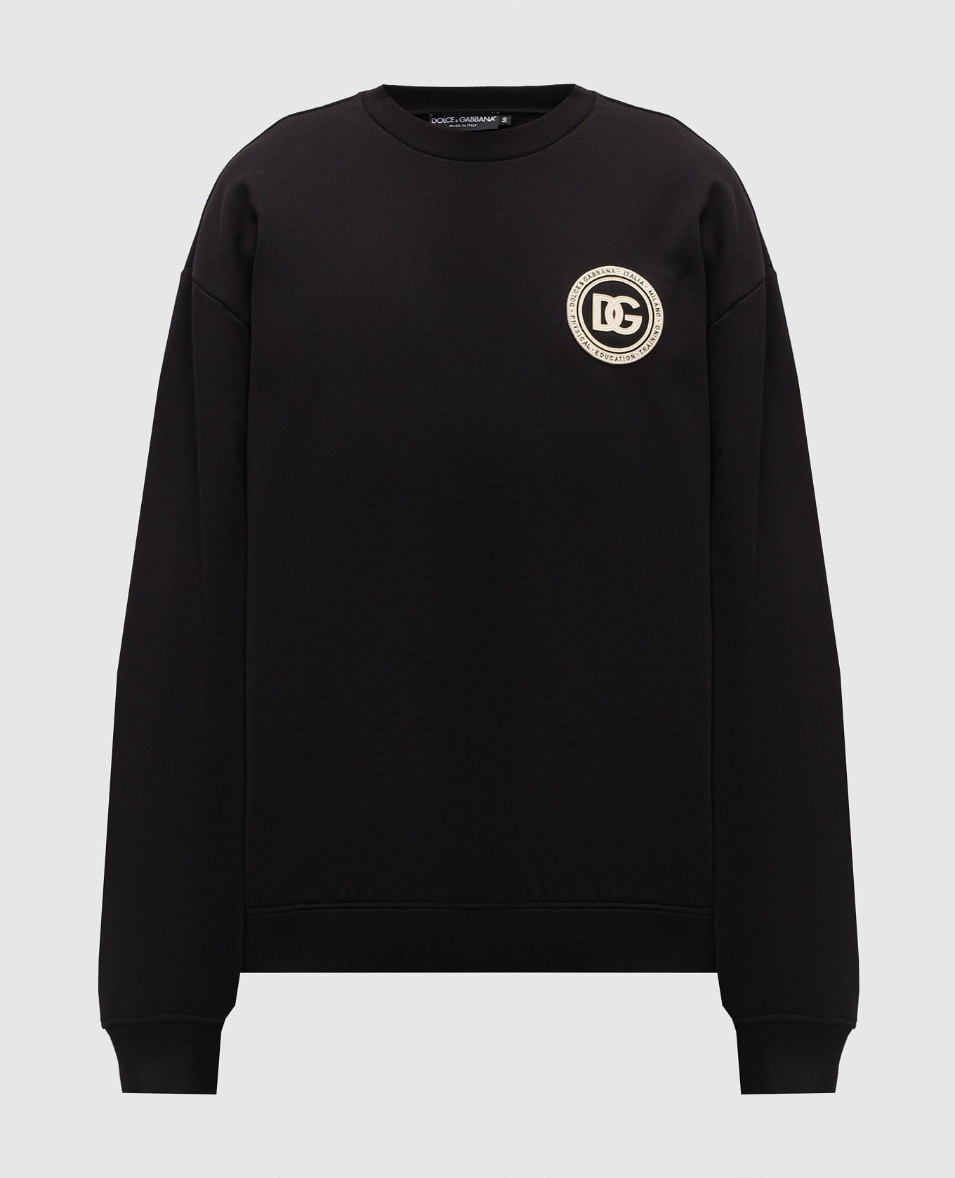 

Черный свитшот с нашивкой монограммы логотипа DG, Свитшоты