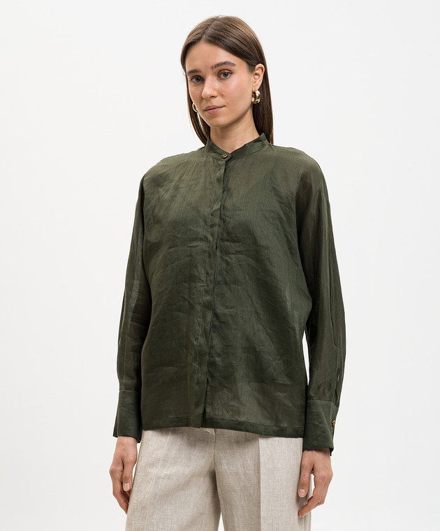 Max Mara Зелена блуза з рамі MSTBALDI зображення 3