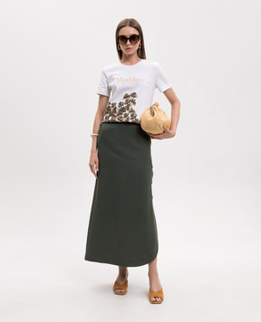 Max Mara Зелена спідниця MSTPIRANIA з льоном MSTPIRANIA