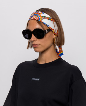 Dolce&Gabbana Лента твили из шелка в брендовый принт Сarretto FS215AGDDWL