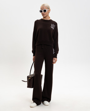 AMIRI Коричневые спортивные штаны ICON из шерсти с монограммой AWKNSP1013