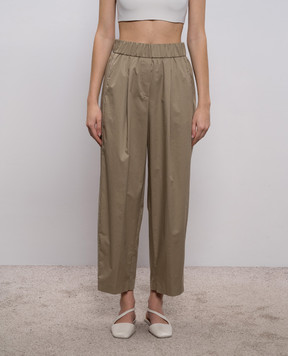 Peserico Брюки цвета хаки с цепочкой мониль A0465701979