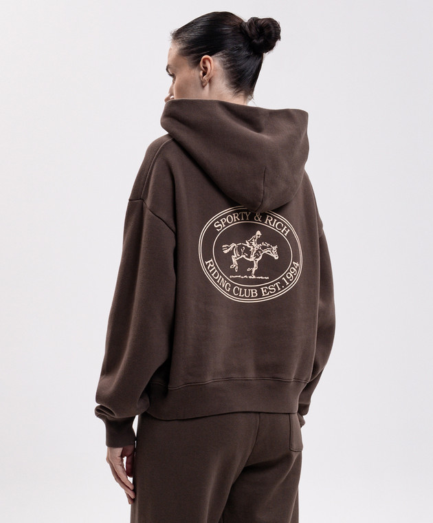 Sporty & Rich Коричневые худи Elaine Riding Club ST11083244BR03w изображение 4