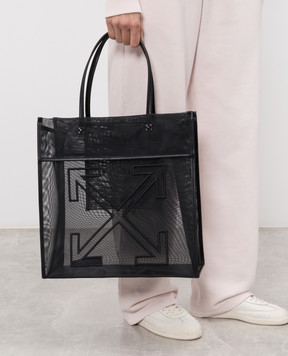 Off-White Чорна сумка-тоут Market з вишивкою емблеми OWNA23FS26FAB001