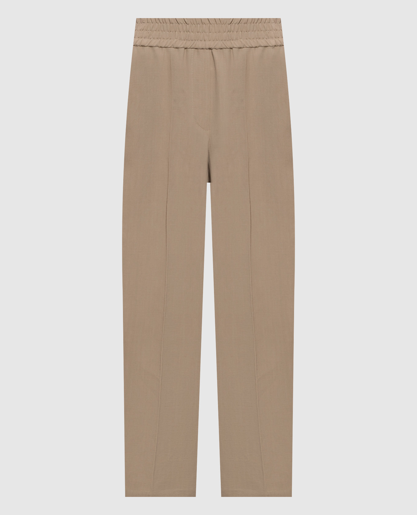 Бежевые брюки с льном