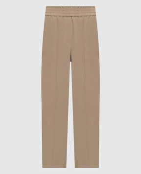 Brunello Cucinelli Бежеві штани з льоном MH126P7197