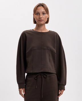 Twinset Коричневый свитшот с акцентными швами 262TP272A
