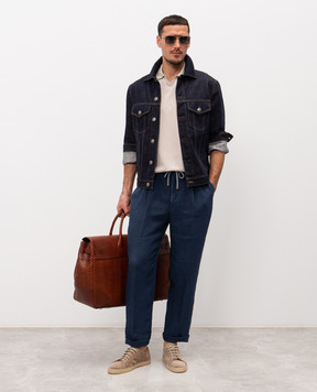 Brunello Cucinelli Бежевое поло из хлопка M29800145