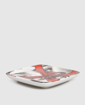 Fornasetti Чорна порцелянова попільничка Tema e Variazioni в принт P36Y300