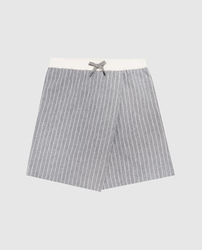 Brunello Cucinelli Дитячі сірі шорти в смужку BB192G118C