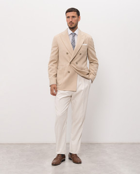 Brunello Cucinelli Вельветовые штаны цвета айвори ML462PS00