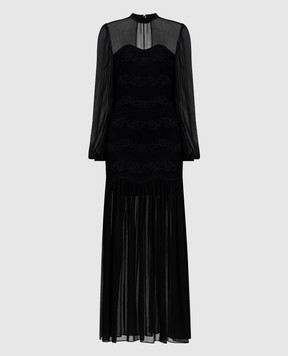 Twinset Чорна сукня максі з мереживом 261TP2784