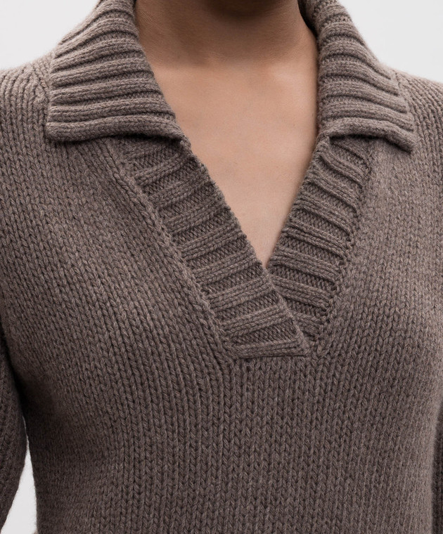 Magda Butrym Коричневий пуловер з кашеміру KNITWEAR16POLO243726 зображення 5