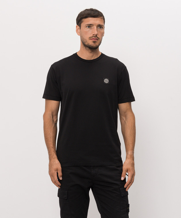 Stone Island Чорна футболка з нашивкою логотипа L2S152100027S0013 зображення 3