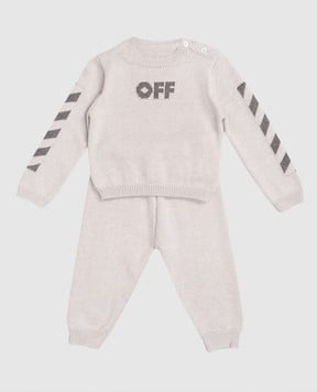 Off-White Дитячий сірий костюм з вовною 44B2X004F5K001
