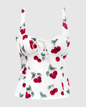 Twinset Белый топ в принт 261TT2595