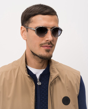 Balmain Серебристые солнцезащитные очки Brigade-IV BPS120E52
