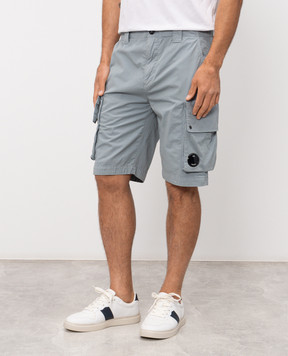 C.P. Company Голубые шорты-карго с патчем логотипа MBE245A110340O