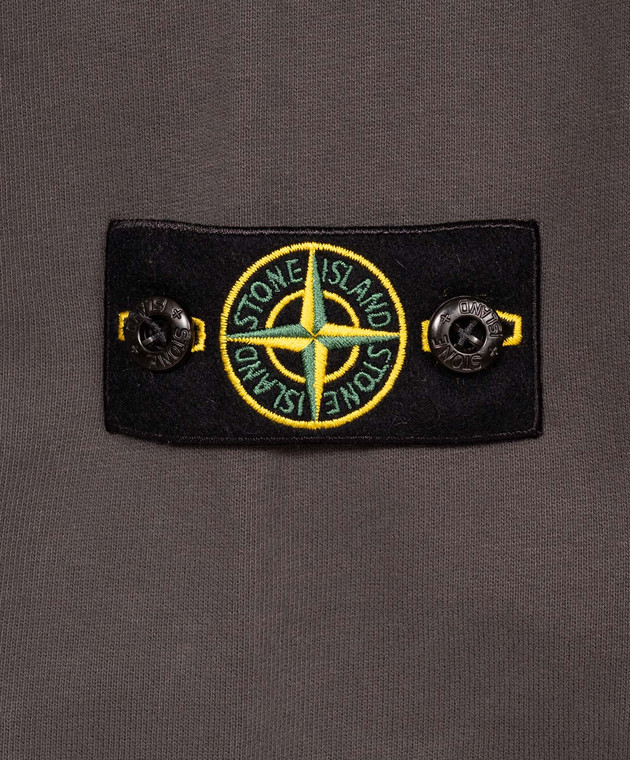 Stone Island Детский серый свитшот с патчем логотипа L2S166100001S0A2014 изображение 3