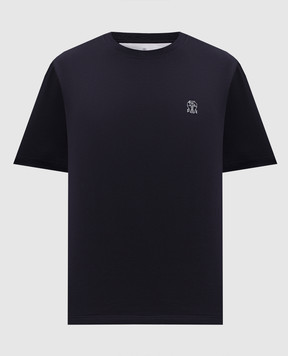 Brunello Cucinelli Темно-синя футболка M0B138440