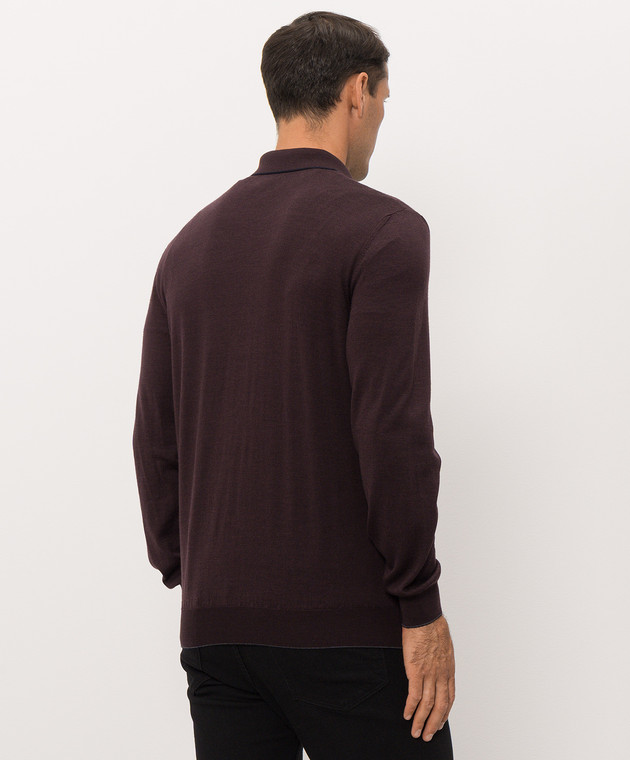 Bertolo Cashmere Фиолетовое поло из шерсти и шелка 902636002587 изображение 4