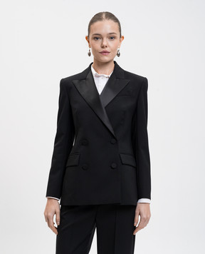 Max Mara Weekend Черный двубортный жакет BRIGIDA из шерсти BRIGIDA1234