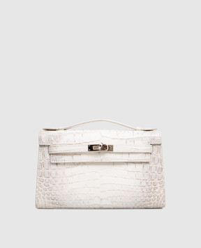 Babe Pay Pls Белая сумка кросс-боди из кожи крокодила с мраморным эффектом 200321SMK