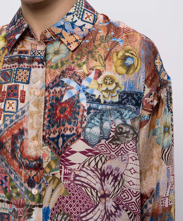 Momoni Блуза COLINAS из шелка в принт MOSH00302MO изображение 5