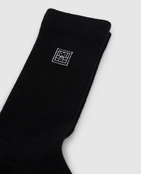 Toteme Набор черных носков с монограммой 241WSG1579YA0049