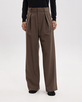 Maison Margiela MM6 Коричневые брюки с шерстью S52KA0574M36020