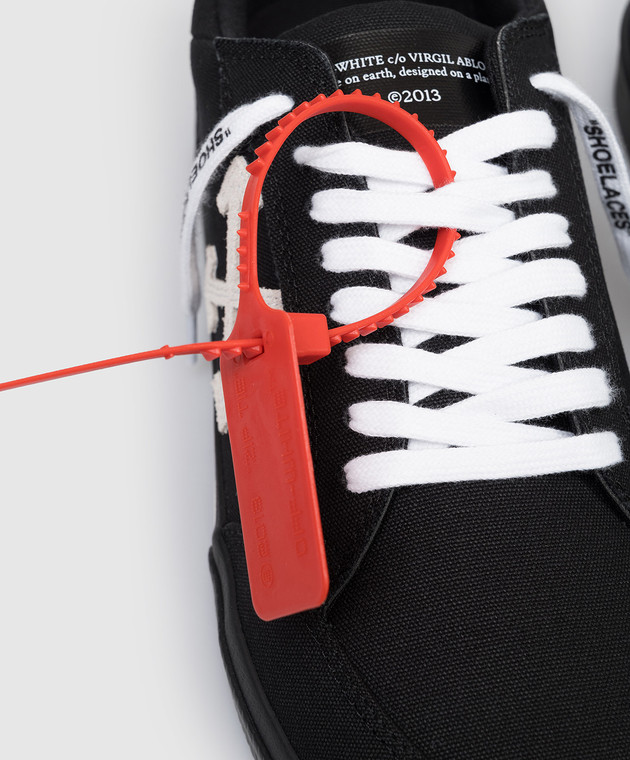 Off-White Черные кроссовки Vulcanized с контрастной эмблемой Arrow OMIA293C99FAB003 изображение 5