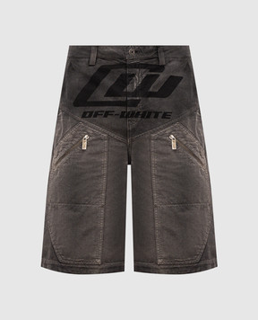 Off-White Серые джинсовые шорты с принтом логотипа 44XCS005S26F001