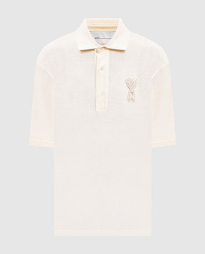 Ami Paris Поло кольору айворі з нашивкою емблеми UPL428JE0221w