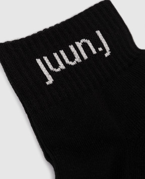 Juun.j Черные носки с узором логотипа JC63KTP525