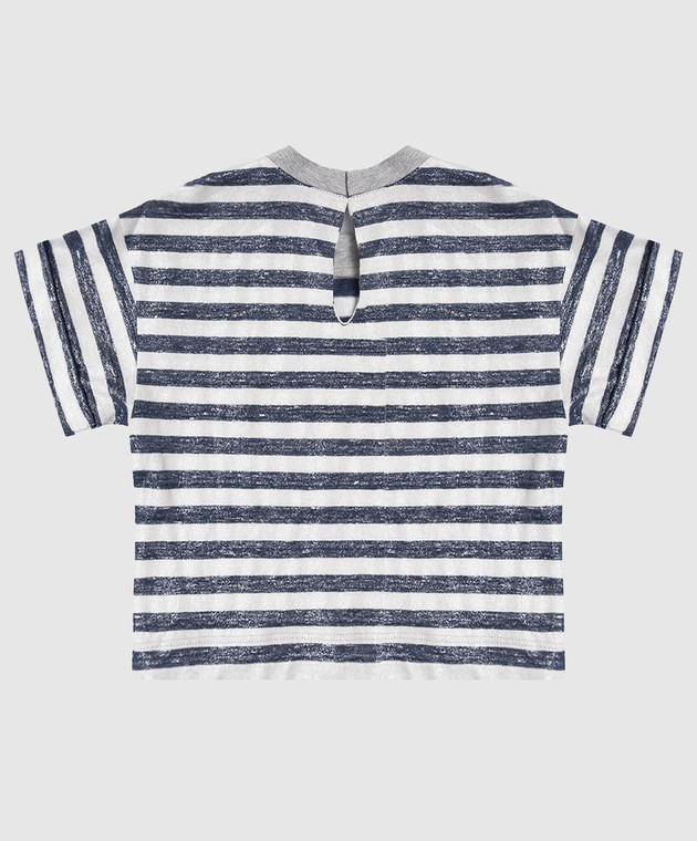 Brunello Cucinelli Дитяча футболка в смужку з люрексом BQ969T492A зображення 2
