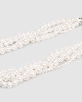 Madreperla Біле багатошарове намисто 190814