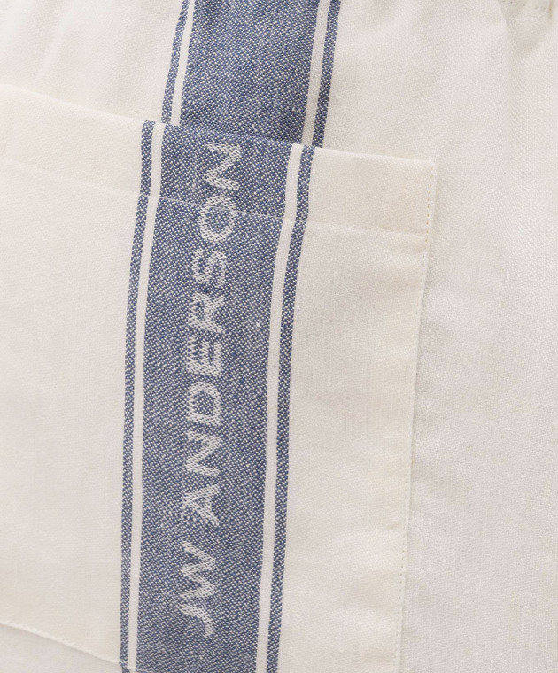 JW Anderson Белые шорты из льна SR0135PG1898 изображение 5